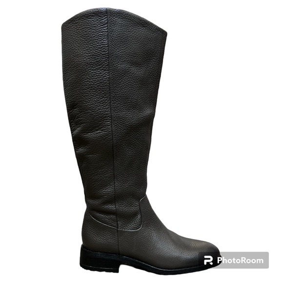 Tall riding boot gray pebble grain leather Sam Edelman “Ryan” NEVER WORN 8 - Picture 2 of 8